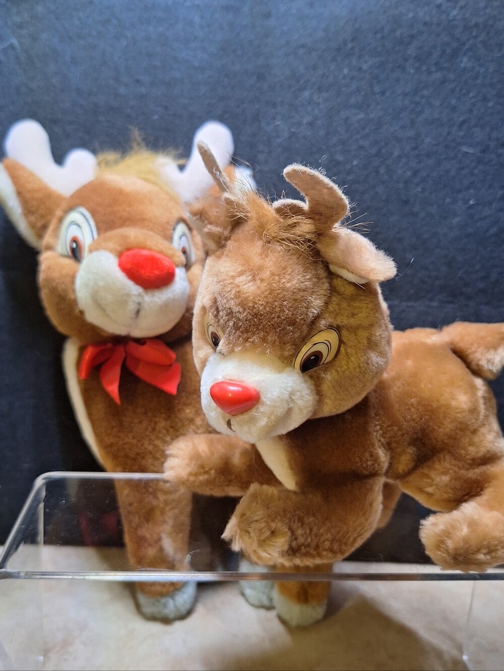 Applause Vintage 80s Rudolph The Red Nose Reindeer Plush Set/2 10" & 4"
